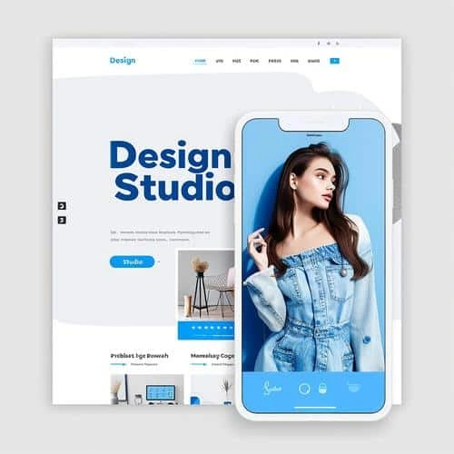 Diseño de landing pages y microsites con mockup web y móvil