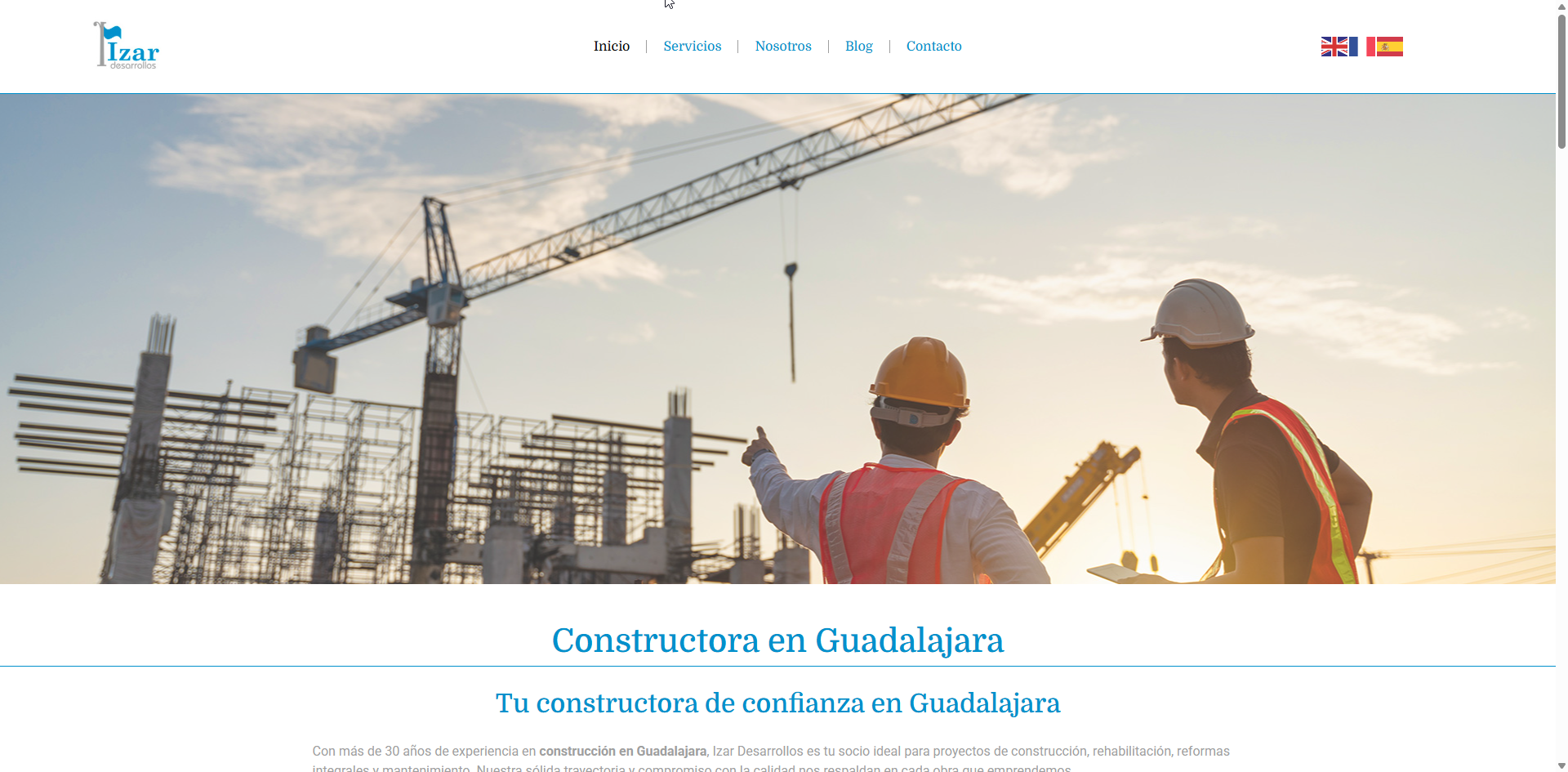 Web y presencia digital de Izar Desarrollos