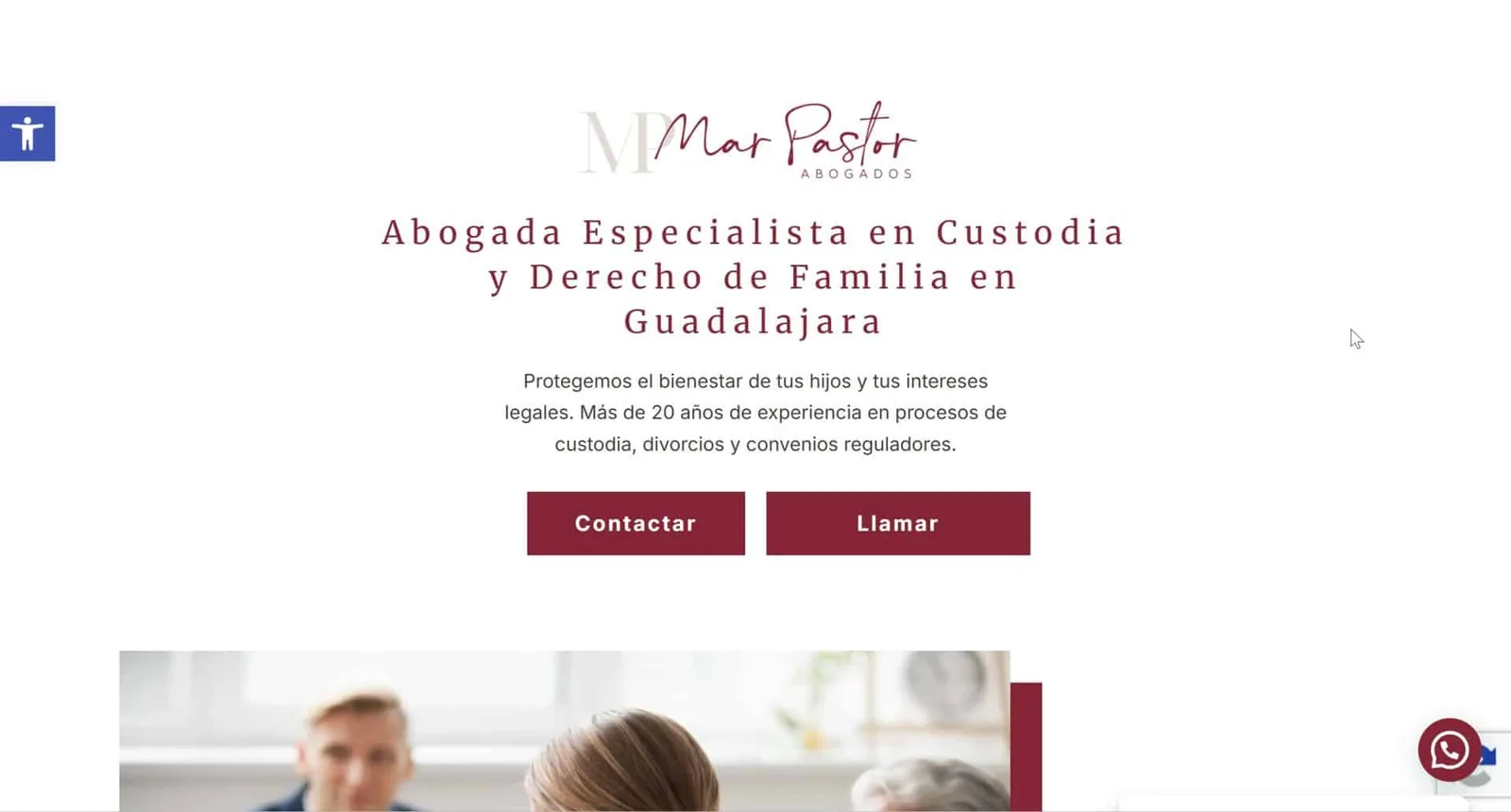 Landing page para Mar Pastor Abogada