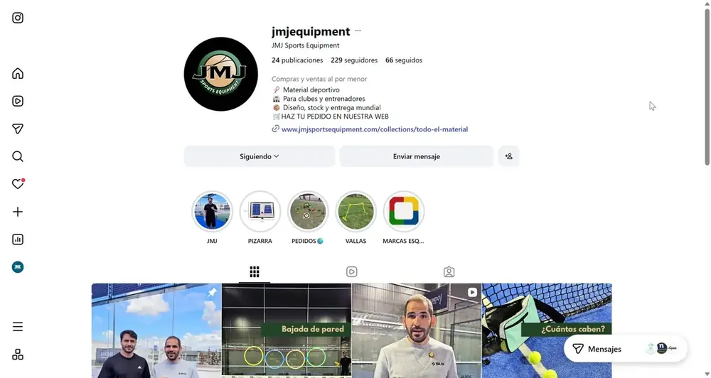 Gestión de redes sociales para JMJ Sports Equipment