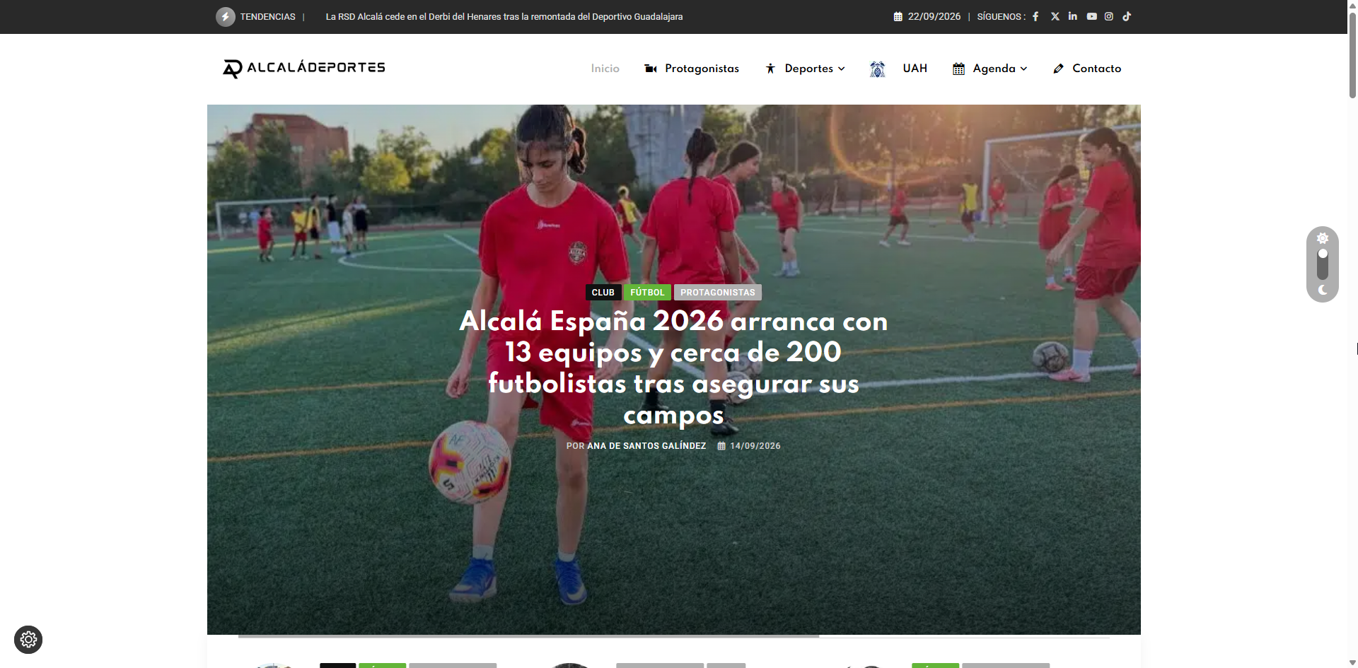 Portal del diario deportivo Alcalá Deportes desarrollado por Hazhistoria