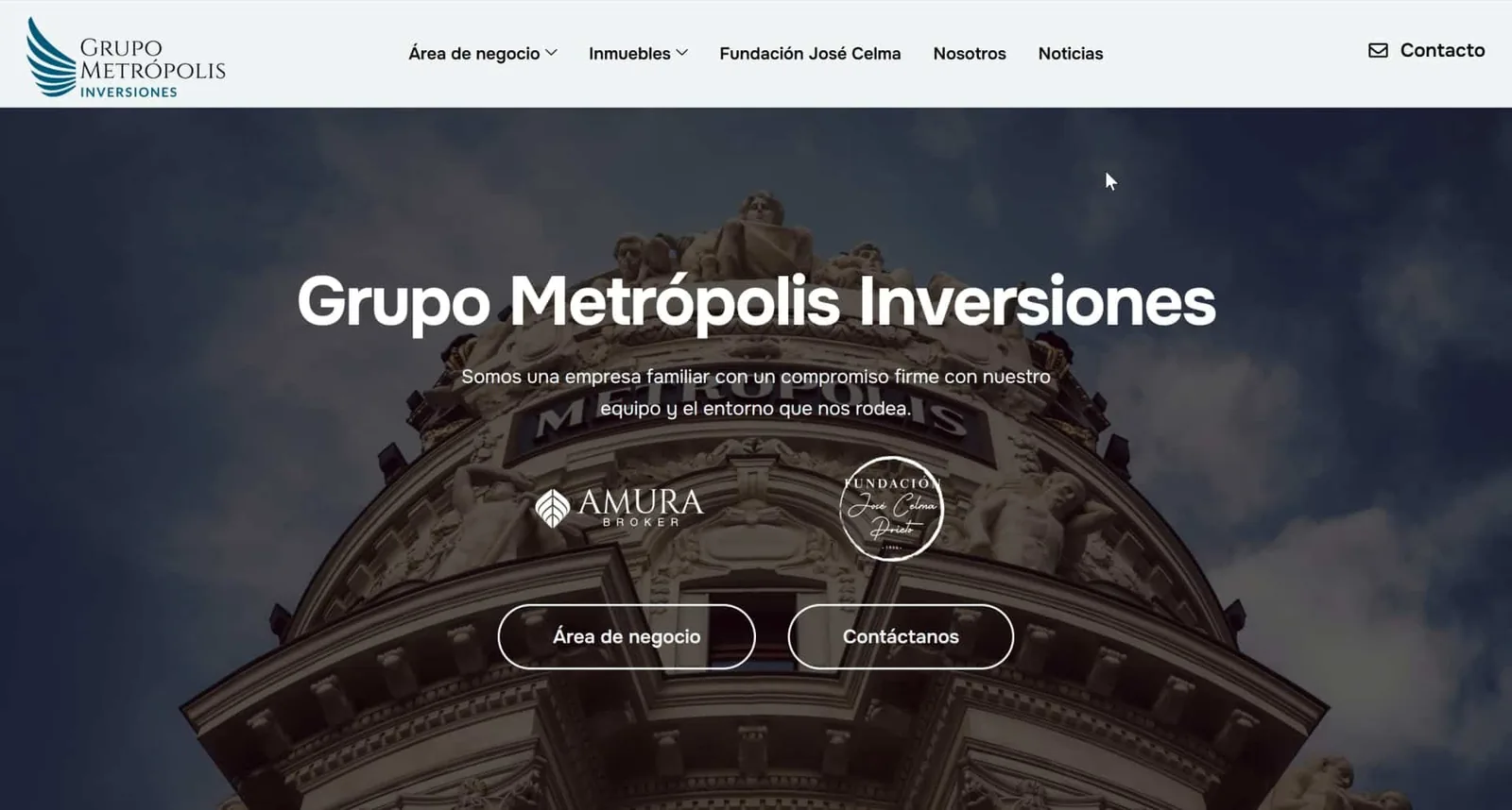 Portal WordPress para Grupo Metrópolis Inversiones